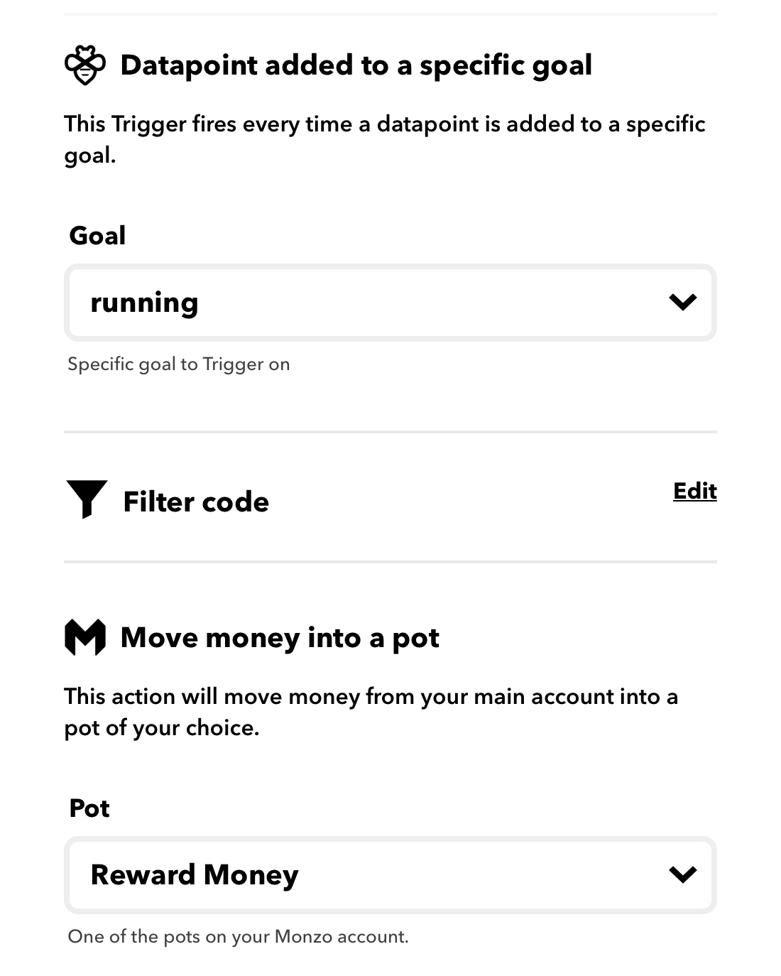 IFTTT Pro's workflow screen